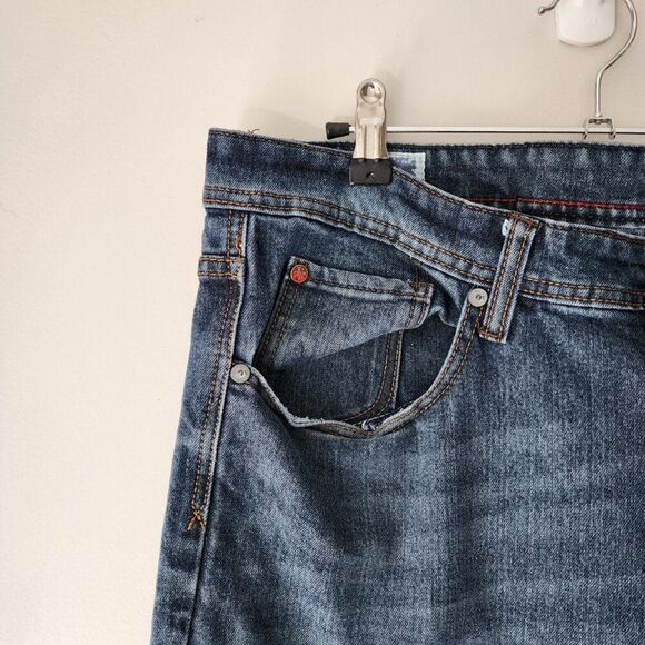 Men's Slim Stretch Jeans | 36 x 32 | Medium Wash Denim | MBX Straight Leg - Picture 2 of 12